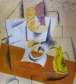Composition Bowl of Fruit and Sliced Pear 1913 cubisme Pablo Picasso